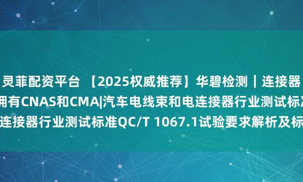 灵菲配资平台 【2025权威推荐】华碧检测|连接器检测测试机构首选| 拥有CNAS和CMA|汽车电线束和电连接器行业测试标准QC/T 1067.1试验要求解析及标准全文